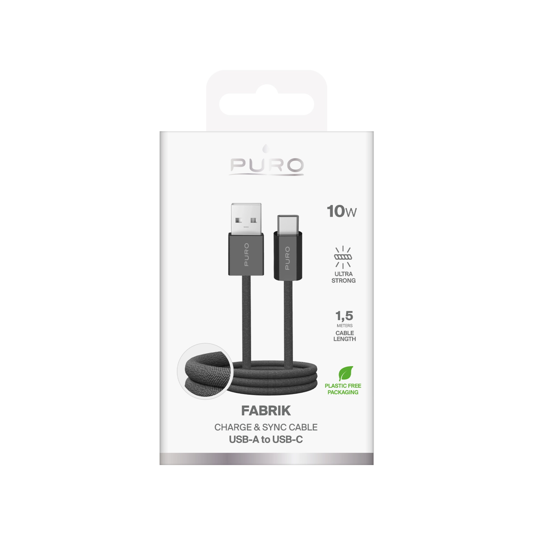 PURO Fabrik 2.0 USB-A - USB-C Charging and Synchronization Cable